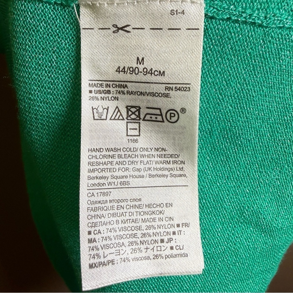 Banana Republic Sleeveless Ruffle Sweater Short Sleeve Green Top Size Medium - Picture 13 of 15